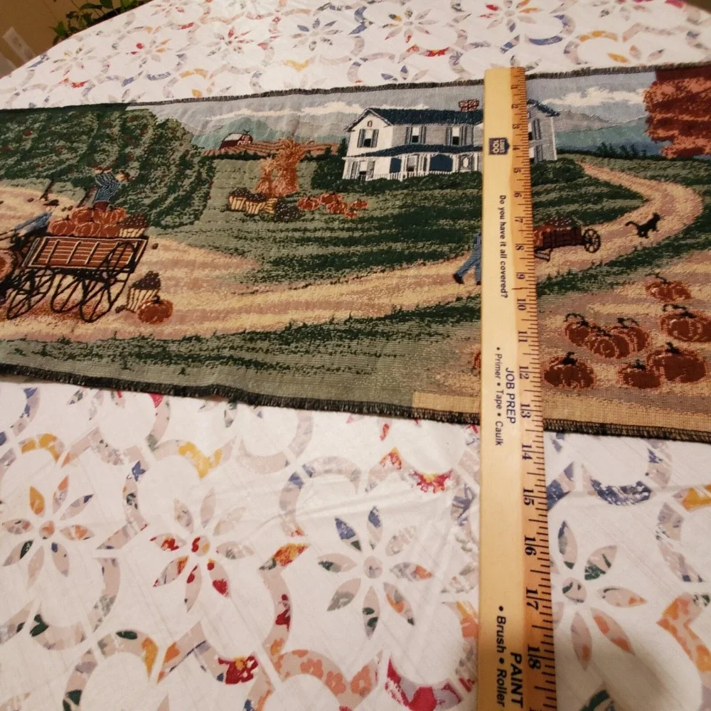 Vintage Woven Tapestry Country Scene 34